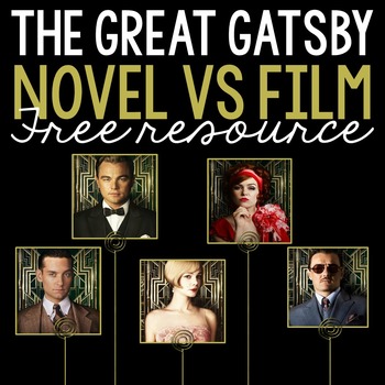 Preview of FREE: The Great Gatsby Novel vs. Film Analysis Using Manila Folders