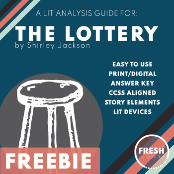 Preview of FREE | The Lottery by Shirley Jackson | Lit Guide | Literary Devices | Analysis