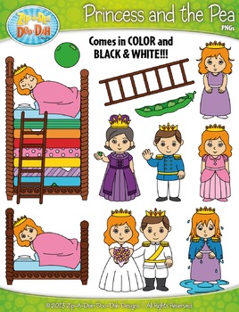 Preview of FREE The Princess and the Pea Clipart {Zip-A-Dee-Doo-Dah Designs}