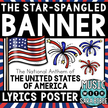 Preview of FREE! The Star-Spangled Banner" Lyrics Poster {Color/BW}