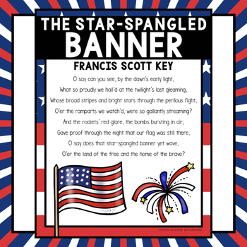 FREE The Star Spangled Banner quot Lyrics Poster {Color/BW} TPT