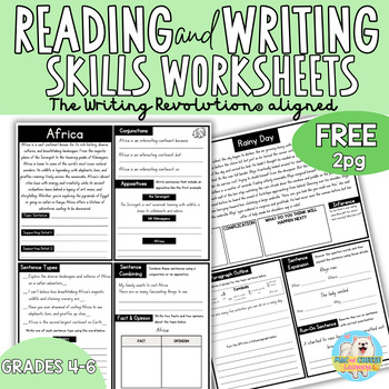 Preview of FREE The Writing Revolution® Reading Comprehension Worksheets 2 pages