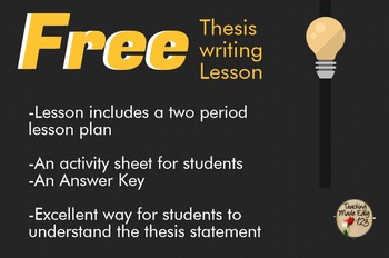 FREE Thesis Writing Activity