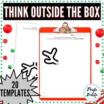 Preview of FREE Think Outside the Box Winter Doodle | Social Emotional Learning
