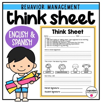 Preview of FREE Think Sheet for Classroom Management