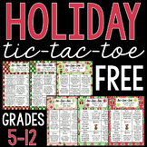 Tic Tac Toe Holiday Writing Activities for Grades 6-10 - Free