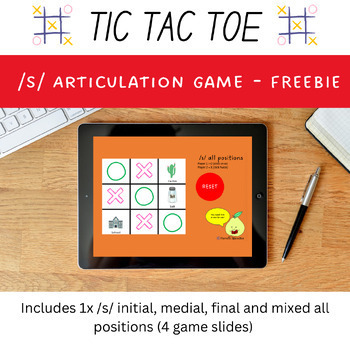FREE Tic Tac Toe PowerPoint Game - /s/ initial, medial, final artic