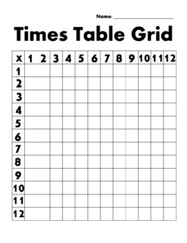 FREE Times Table Grid! by Queen of the Classroom- Chelsea Queen