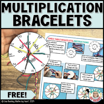 Preview of FREE Multiplication Skip Counting Craft Templates for Bracelets for 3rd Grade