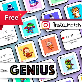 Preview of FREE Tiny Genius - ESL Memory Matching Cards Game - Gerunds and small sentences