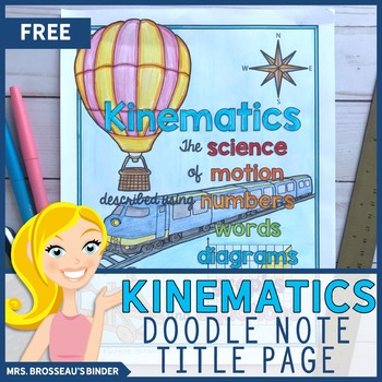 Preview of FREE Title Page | Kinematics and Motion Doodle Notes for Physics