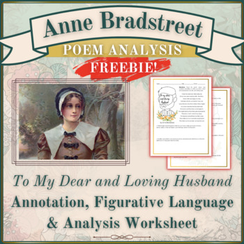 Preview of FREE To My Dear and Loving Husband by Anne Bradstreet | Analysis Worksheet