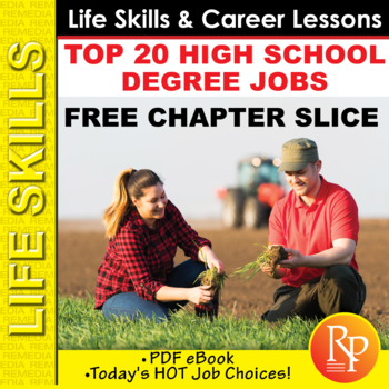 Preview of FREE!  Top 20 High School Degree Jobs:  Life Skills - Careers - Activities