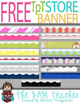 Preview of FREE TpT Store Banner Backgrounds by The 3AM Teacher