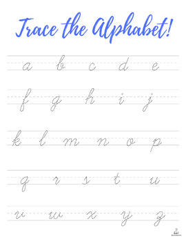 FREE Trace the Alphabet (Cursive Letters) by Savita-Education Inspired