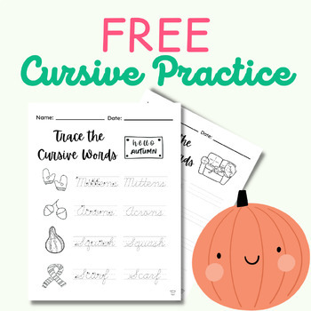 Preview of FREE Trace the Cursive Letters FALL EDITION
