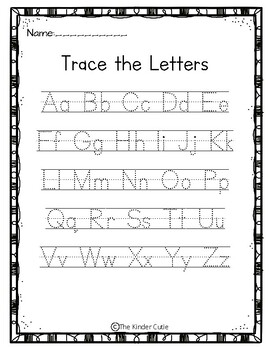 FREE Trace the Letters Practice Page by The Kinder Cutie | TPT