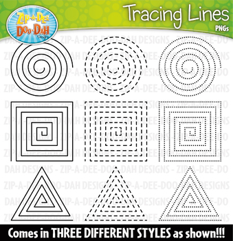 Preview of FREE Tracing Lines Spirals Clipart Set {Zip-A-Dee-Doo-Dah Designs}