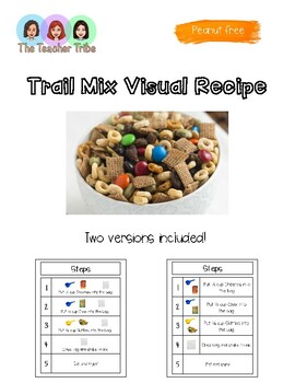 Preview of FREE Trail Mix Visual Recipe No Prep Cooking