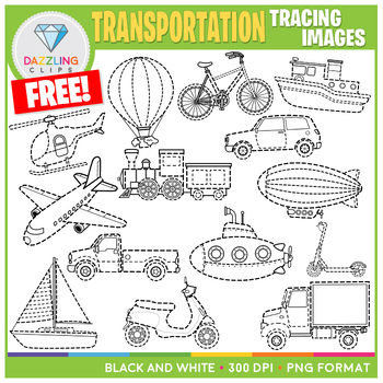 Preview of FREE Transportation Tracing Images Clip Art