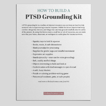 Preview of FREE Trauma-Informed Grounding Kit by Lindsay Braman