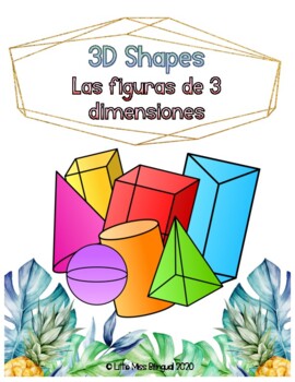 Preview of FREE Tropical Bilingual 3D Shape Cards