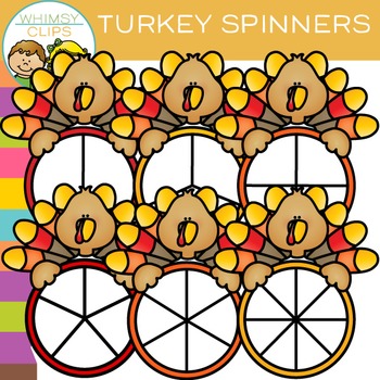 Preview of Free Spinners with a Turkey Clip Art