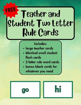 Preview of FREE Two Letter Rule Cards