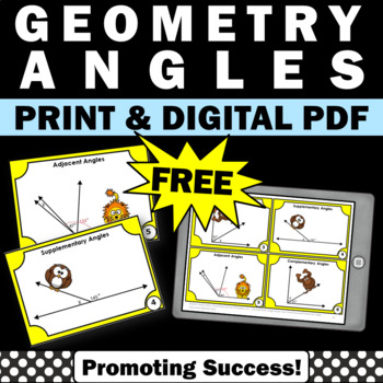 Preview of FREE Types of Angles Find the Missing Angle Complementary and Supplementary