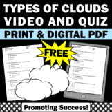 FREE Weather Types of Clouds Activity Video Quiz Earth Sci