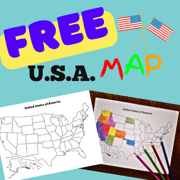 FREE U.S.A. State Outline Map by History and Geography Guy | TPT