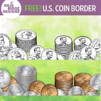 Preview of FREE U.S. Coin Border Clip Art for Teens and Adults