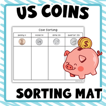 Preview of FREE | US Coin Sorting Mat | Coin Identification | for PreK & Kindergarten Math