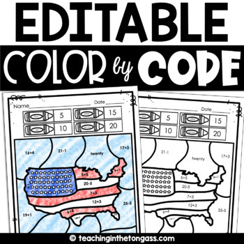 Preview of Free Editable Color by Code United States Coloring Page