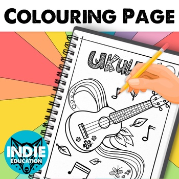 Preview of Ukulele Colouring Page Printable pdf