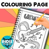 Ukulele Colouring Page Printable pdf