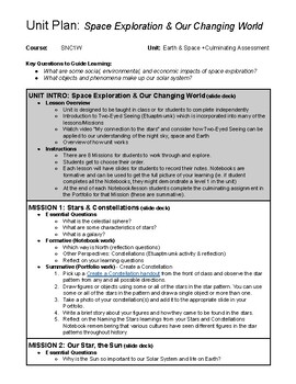 Preview of FREE Unit Plan - Earth & Space Science (+ Culminating Assignment)