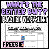 FREE! Unit Rate - What's the Better Buy Worksheet