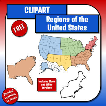 Preview of FREE - United States Regions Clipart