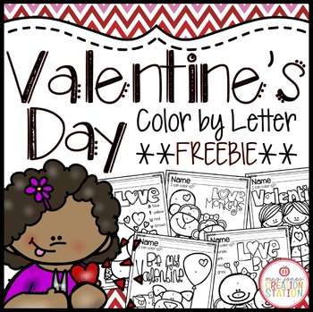 Preview of FREE VALENTINE'S DAY COLOR BY LETTER