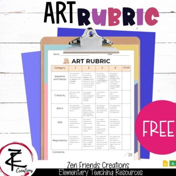 Preview of FREE - VISUAL ARTS RUBRIC/Google Classroom/Assessment/Digital