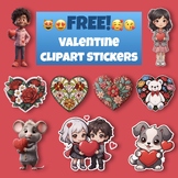 FREE! Valentine Clip Art Digital Sticker Sampler