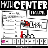 Free Valentine Math Center Addition Subtraction