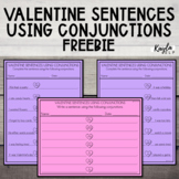 FREE Valentine Sentences Using Conjunctions