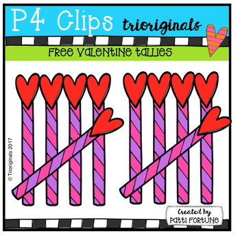 Preview of FREE Valentine Tallies (P4 Clips Trioriginals Clip Art)