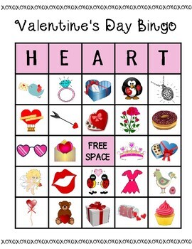 FREE Valentine's Bingo: describing, naming, location concepts, speech ...