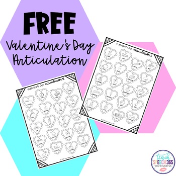 Preview of FREE Valentine's Day Articulation for Speech Therapy