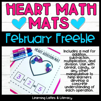 Preview of Valentine's Day Math Addition Subtraction Multiplication Division Candy Math Mat