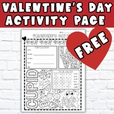 FREE Valentine's Day Coloring Activity | Word Search | Wor
