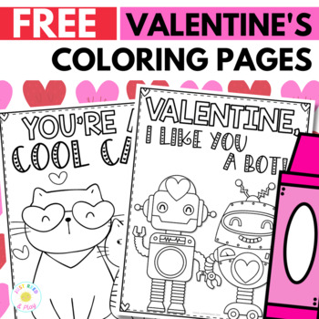 Preview of FREE Valentine's Day Coloring Pages or Cards